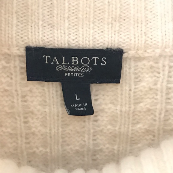 Talbots Lambswool Zip Cardi w/ Suede Elbow Patches - Picture 4 of 5